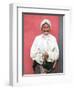 Elderly Tibetan Woman with Red Wall, Tagong, Sichuan, China-Keren Su-Framed Photographic Print