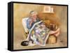 Elderly Woman Quilting-Dianne Dengel-Framed Stretched Canvas