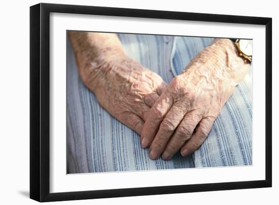 Elderly Woman's Hands-Victor De Schwanberg-Framed Premium Photographic Print