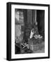 Elderly Woman Selling Flowers Outside Gallerie du Bac, Paris-Gjon Mili-Framed Photographic Print