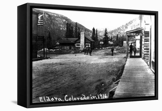 Eldora, Colorado - Street Scene-Lantern Press-Framed Stretched Canvas