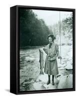 Eleanor Chittenden with Elwha River Trout-Asahel Curtis-Framed Stretched Canvas