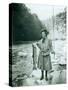 Eleanor Chittenden with Elwha River Trout-Asahel Curtis-Stretched Canvas