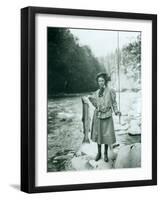 Eleanor Chittenden with Elwha River Trout-Asahel Curtis-Framed Photographic Print