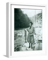 Eleanor Chittenden with Elwha River Trout-Asahel Curtis-Framed Photographic Print