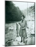 Eleanor Chittenden with Elwha River Trout-Asahel Curtis-Mounted Photographic Print