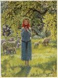 Jeanne D'Arc Hearing Her "Voices" While Minding Her Sheep at Domremy-Eleanor Fortescue Brickdale-Art Print