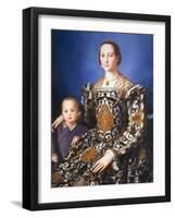 Eleanor of Toledo, with her son Jean de Medici, c. 1545-Agnolo Bronzino-Framed Photographic Print