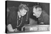 Eleanor Roosevelt and Secretary of State Dean Acheson at United Nations General Assembly in Paris-null-Stretched Canvas