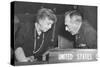 Eleanor Roosevelt and Secretary of State Dean Acheson at United Nations General Assembly in Paris-null-Stretched Canvas