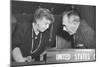 Eleanor Roosevelt and Secretary of State Dean Acheson at United Nations General Assembly in Paris-null-Mounted Premium Photographic Print