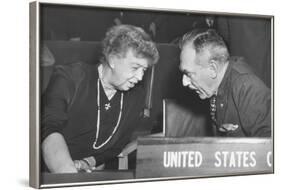 Eleanor Roosevelt and Secretary of State Dean Acheson at United Nations General Assembly in Paris-null-Framed Photo