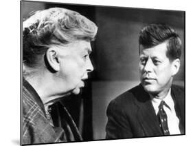 Eleanor Roosevelt and Sen John F Kennedy in a Public Appearance at Brandeis University-null-Mounted Photo