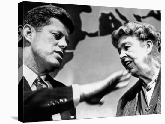 Eleanor Roosevelt and Sen John Kennedy in a Public Appearance at Brandeis University-null-Stretched Canvas