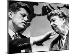 Eleanor Roosevelt and Sen John Kennedy in a Public Appearance at Brandeis University-null-Mounted Photo