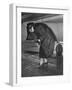 Eleanor Roosevelt Examining Rear Turret-Gunner's Compartment under the Tail Assembly of US Bomber-null-Framed Photographic Print