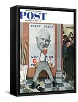 "Elect Casey" or "Defeated Candidate" Saturday Evening Post Cover, November 8,1958-Norman Rockwell-Framed Stretched Canvas