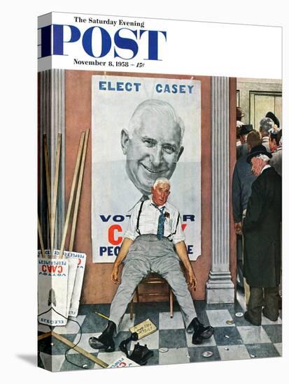 "Elect Casey" or "Defeated Candidate" Saturday Evening Post Cover, November 8,1958-Norman Rockwell-Stretched Canvas