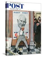 "Elect Casey" or "Defeated Candidate" Saturday Evening Post Cover, November 8,1958-Norman Rockwell-Stretched Canvas