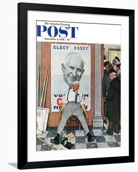 "Elect Casey" or "Defeated Candidate" Saturday Evening Post Cover, November 8,1958-Norman Rockwell-Framed Giclee Print