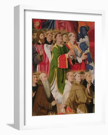 Elected Officials and Clergy, Detail of the Coronation of the Virgin, 1453-54 (Oil on Panel)-Enguerrand Quarton-Framed Giclee Print