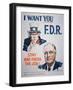 Election Campaign Poster Featuring President Franklin D. Roosevelt, 1941-null-Framed Giclee Print