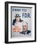 Election Campaign Poster Featuring President Franklin D. Roosevelt, 1941-null-Framed Giclee Print