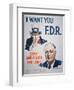 Election Campaign Poster Featuring President Franklin D. Roosevelt, 1941-null-Framed Giclee Print