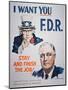 Election Campaign Poster Featuring President Franklin D. Roosevelt, 1941-null-Mounted Giclee Print