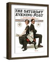 "Election Debate" Saturday Evening Post Cover, October 9,1920-Norman Rockwell-Framed Giclee Print