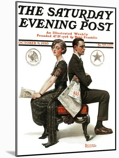 "Election Debate" Saturday Evening Post Cover, October 9,1920-Norman Rockwell-Mounted Giclee Print