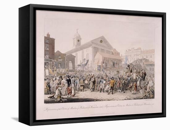 Election in Covent Garden, London, 1818-Rudolph Ackermann-Framed Stretched Canvas