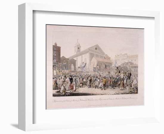 Election in Covent Garden, London, 1818-Rudolph Ackermann-Framed Giclee Print