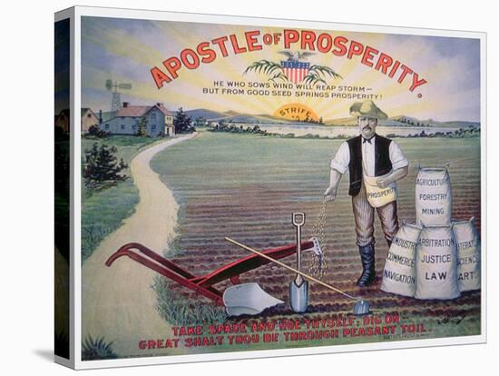 Election Poster Depicting Theodore Roosevelt as the 'Apostle of Prosperity', 1903-American School-Stretched Canvas
