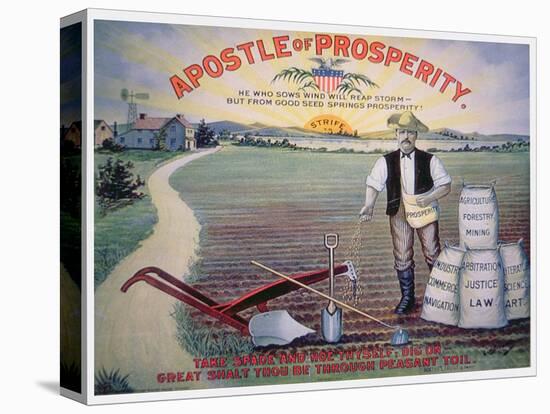 Election Poster Depicting Theodore Roosevelt as the 'Apostle of Prosperity', 1903-American School-Stretched Canvas