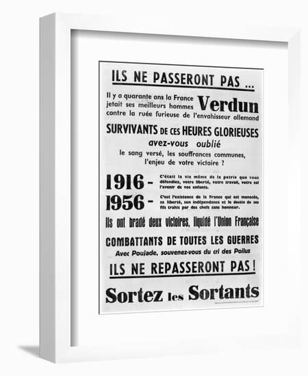 Election Poster of the Union for the Defense of Tradesmen and Artisans-null-Framed Giclee Print