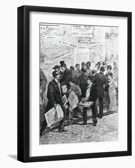 Electioneering in Rome, Italy-David Roberts-Framed Giclee Print