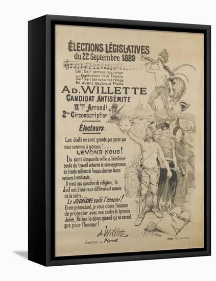 Elections législatives-Adolphe Leon Willette-Framed Stretched Canvas