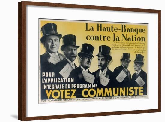 Electoral Poster for the Communist Party, 1937-null-Framed Giclee Print