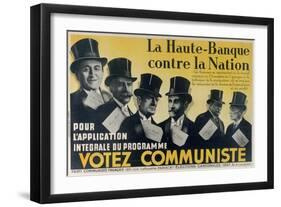 Electoral Poster for the Communist Party, 1937-null-Framed Giclee Print