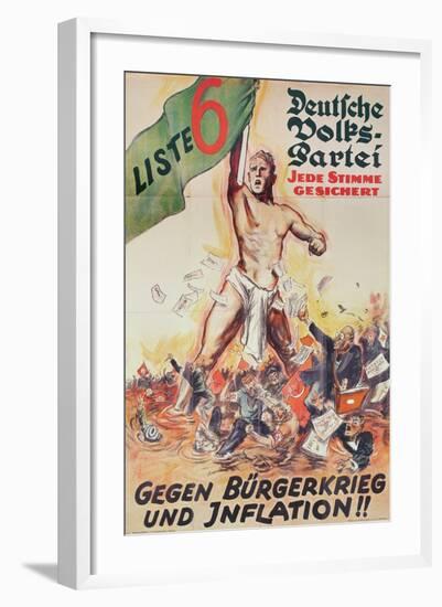 Electoral Poster for the German Popular Party, 1926-null-Framed Giclee Print