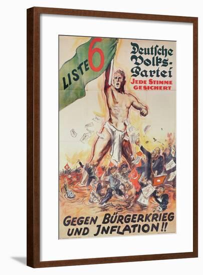 Electoral Poster for the German Popular Party, 1926-null-Framed Giclee Print