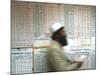 Electoral Worker Passes Election Results Posted on Wall at a Counting Center in Kabul, Afghanistan-null-Mounted Photographic Print