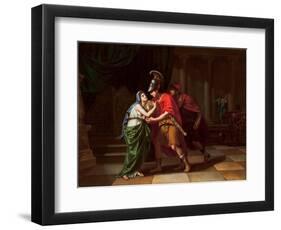 Electra Receiving the Ashes of Her Brother, Orestes, 1826-27 (Oil on Canvas)-Jean Baptiste Joseph Wicar-Framed Giclee Print