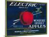 Electric Apple Label - Wenatchee, WA-Lantern Press-Mounted Art Print