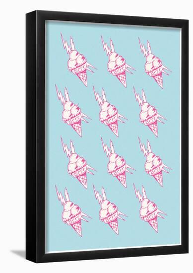 Electric BRRR Cone Pattern-null-Framed Poster