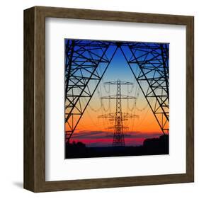 Electric Coloured Sky-null-Framed Art Print