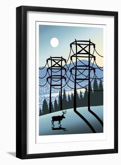 Electric Elk-Linda Braucht-Framed Giclee Print