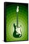 Electric Guitar Green Music-null-Framed Stretched Canvas