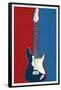 Electric Guitar Red White and Blue Music-null-Framed Poster